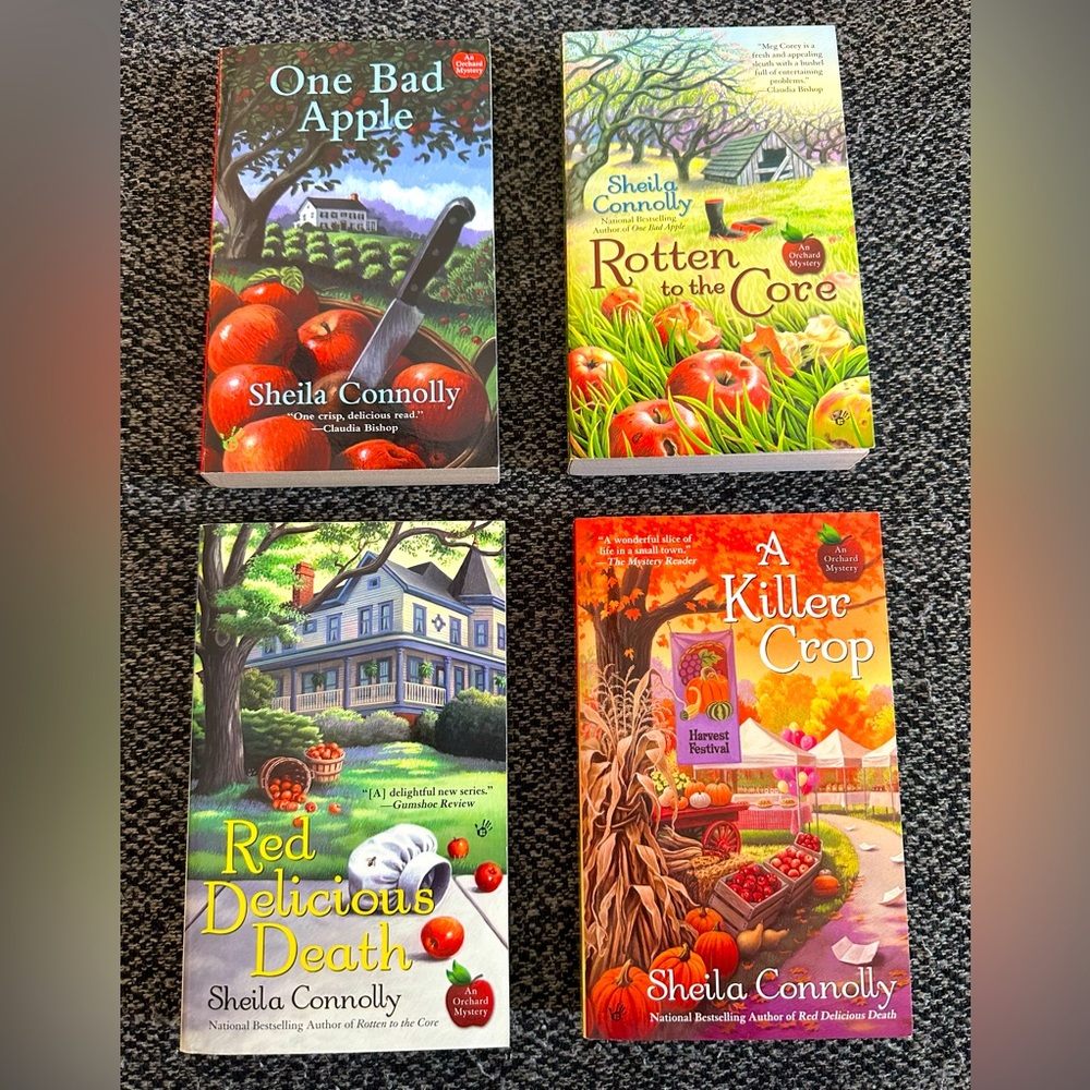 EUC ‘ORCHARD MYSTERY’ SERIES by SHEILA CONNOLLY BOOKS (1-4)